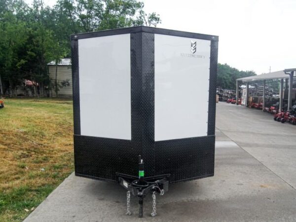 7x14 Enclosed Trailer White V-Nose Blackout Package 3,500lb Axle Storage - Image 2