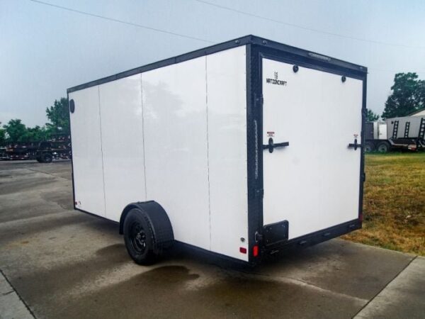 7x14 Enclosed Trailer White V-Nose Blackout Package 3,500lb Axle Storage - Image 5