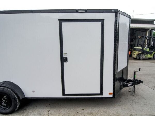 7x14 Enclosed Trailer White V-Nose Blackout Package 3,500lb Axle Storage - Image 11