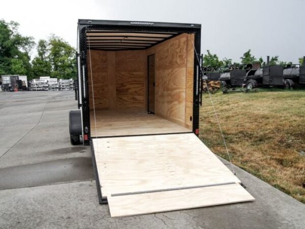 7x14 Enclosed Trailer White V-Nose Blackout Package 3,500lb Axle Storage - Image 13