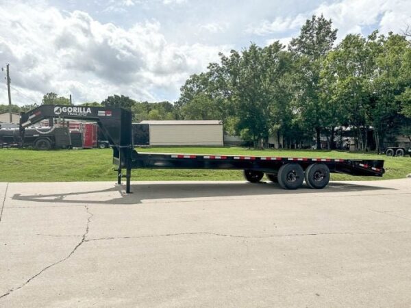 8.5x25 IBeam Gooseneck Deckover Trailer (2) 7K Axles King Kong Ramps - Image 2